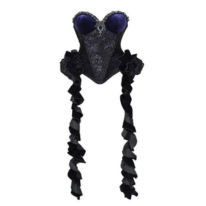 Elegy Day Gothic Shimmer Velvet Bustier Corset Top