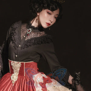 Elizabeth Elegant and Vintage Lolita Long Sleeve Shirt - cosfun