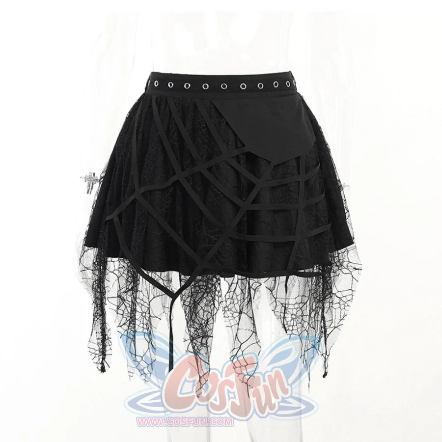 Summer Lace Spider Web Tassel Short Skirt