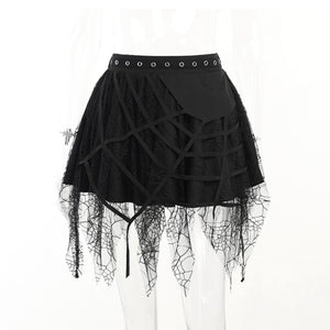 Summer Lace Spider Web Tassel Short Skirt