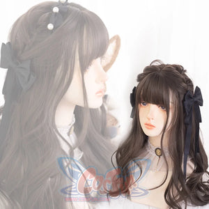 New Style Medium-length Wavy Curly Wig with Bangs