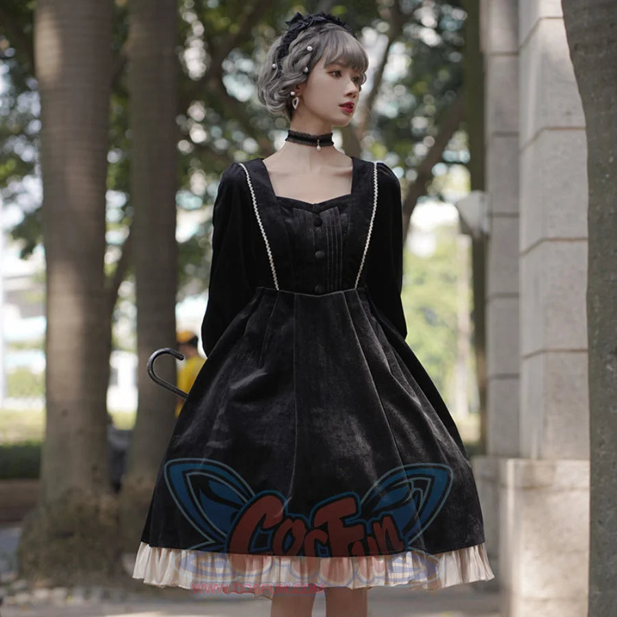 Elegant Autumn Winter Lolita Long-sleeved Dress Dress / S
