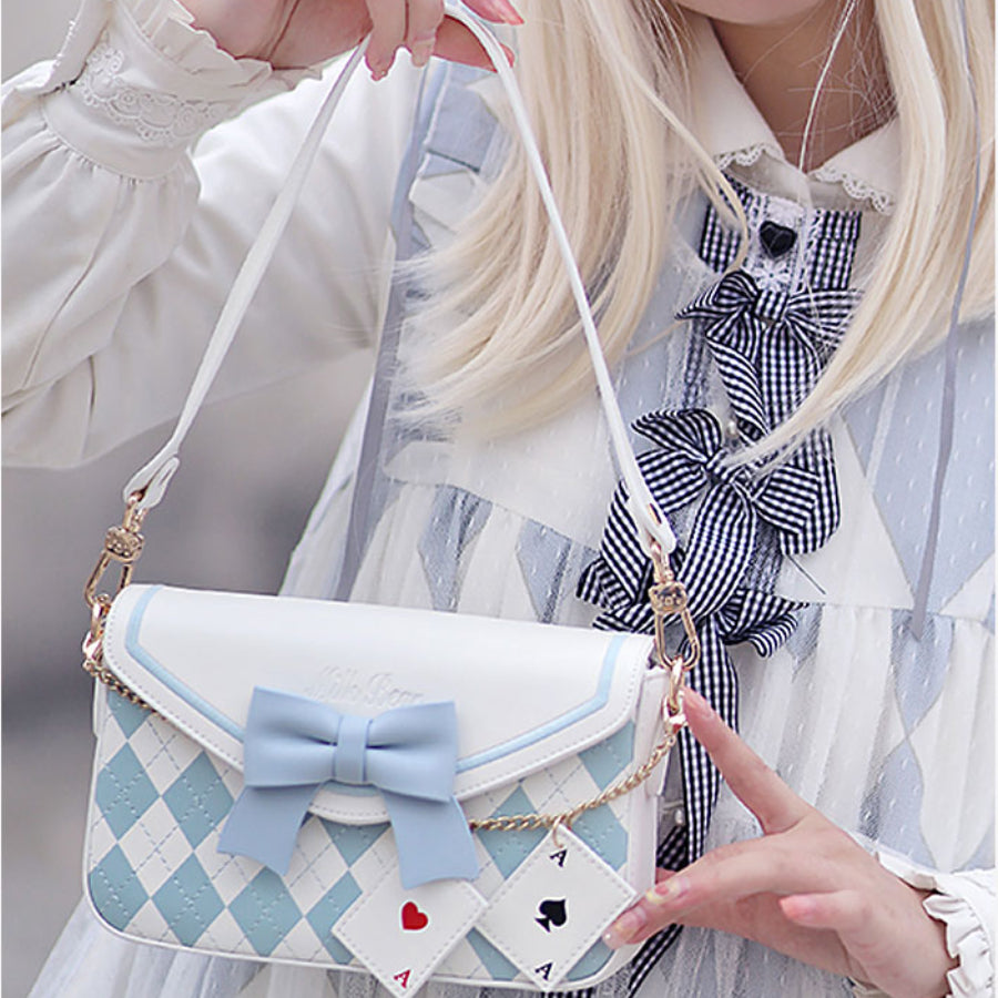 Classic Solid Color Large Bow Knot Design Lolita Bag