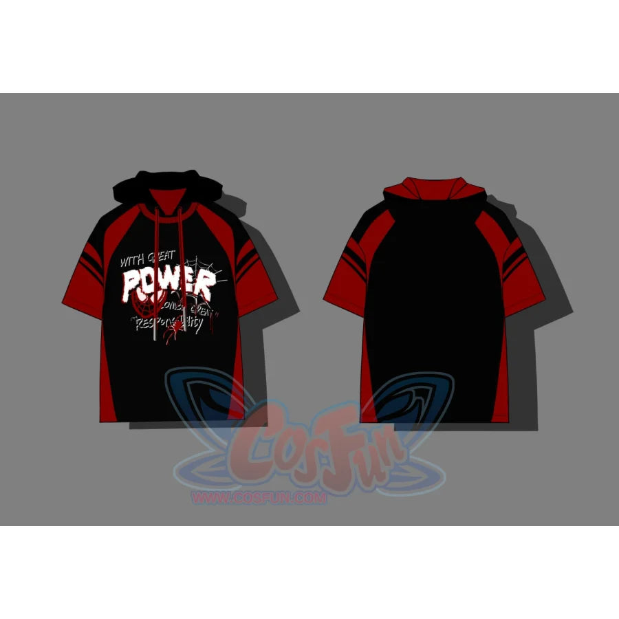 【PRE-SALE】COSFUN Original Original Spider Theme Cosplay Short Sleeve Hooded Sweatshirt A00014 Sweatshirt
