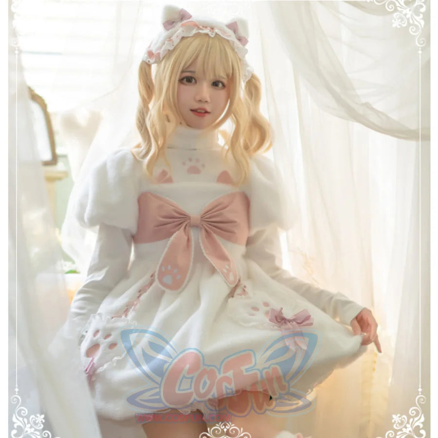 Autumn Winter Lovely Lolita Thicken Woolen Dress Sets