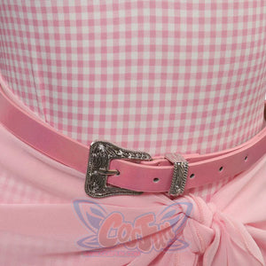 2023 Barbie Movie Basic Pink Plaid Cosplay Swimsuit C08345 Costumes