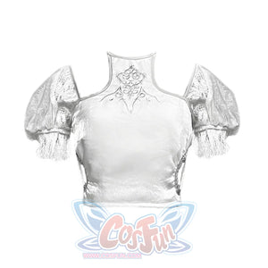 Gothic Embroidery Dragon Scale Bubble Sleeve Hollowed-Out Top