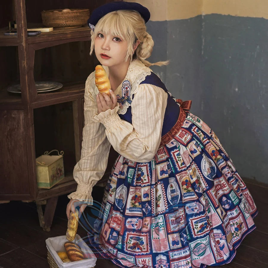 American Style Vintage Daily Lolita Jumper Skirt - cosfun
