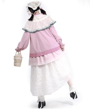 Dreamy Pink Mori Girl Layered Knit Set