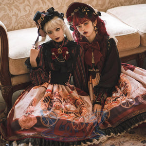 Gorgeous Gothic Lolita Drawstring Slim Skirt - cosfun