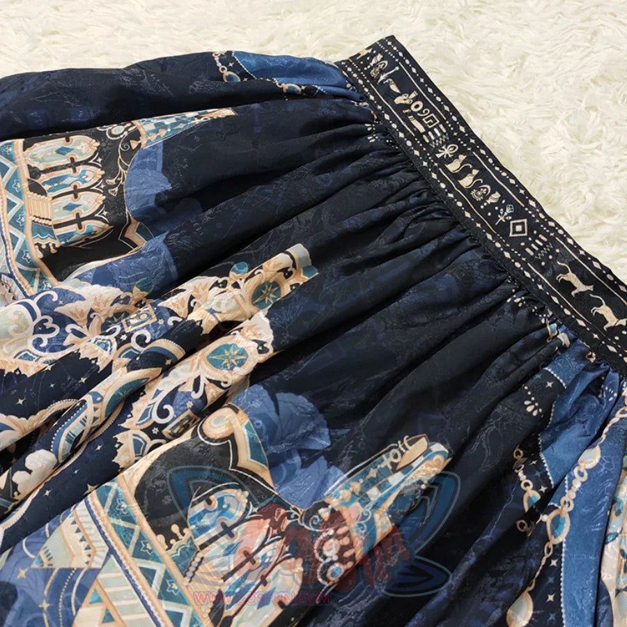 Egypt Style Gorgeous Side Opening Lolita Printed Skirt - cosfun