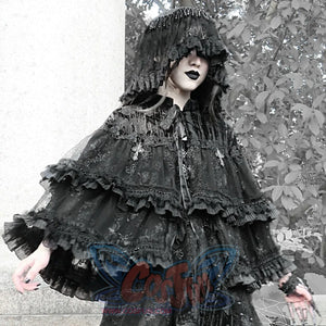 Mystic Classical Gothic Elegance Dark Lace Headband Head Veil