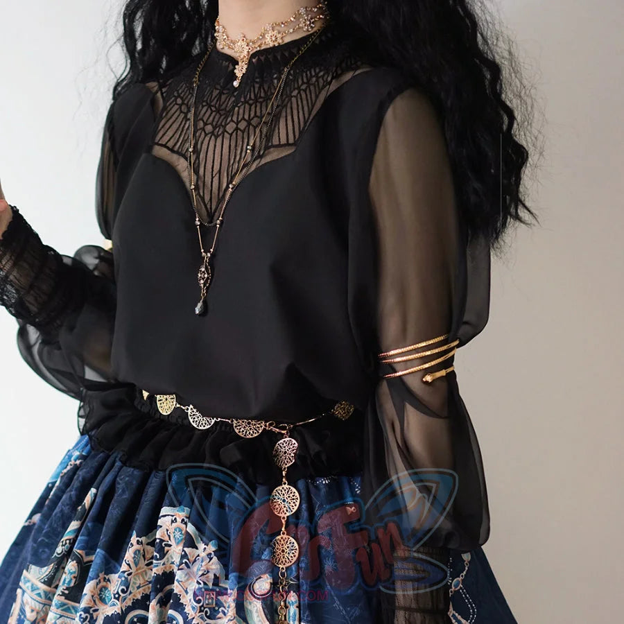 Egypt Style Embroidered Lolita Long Sleeve Shirt - cosfun