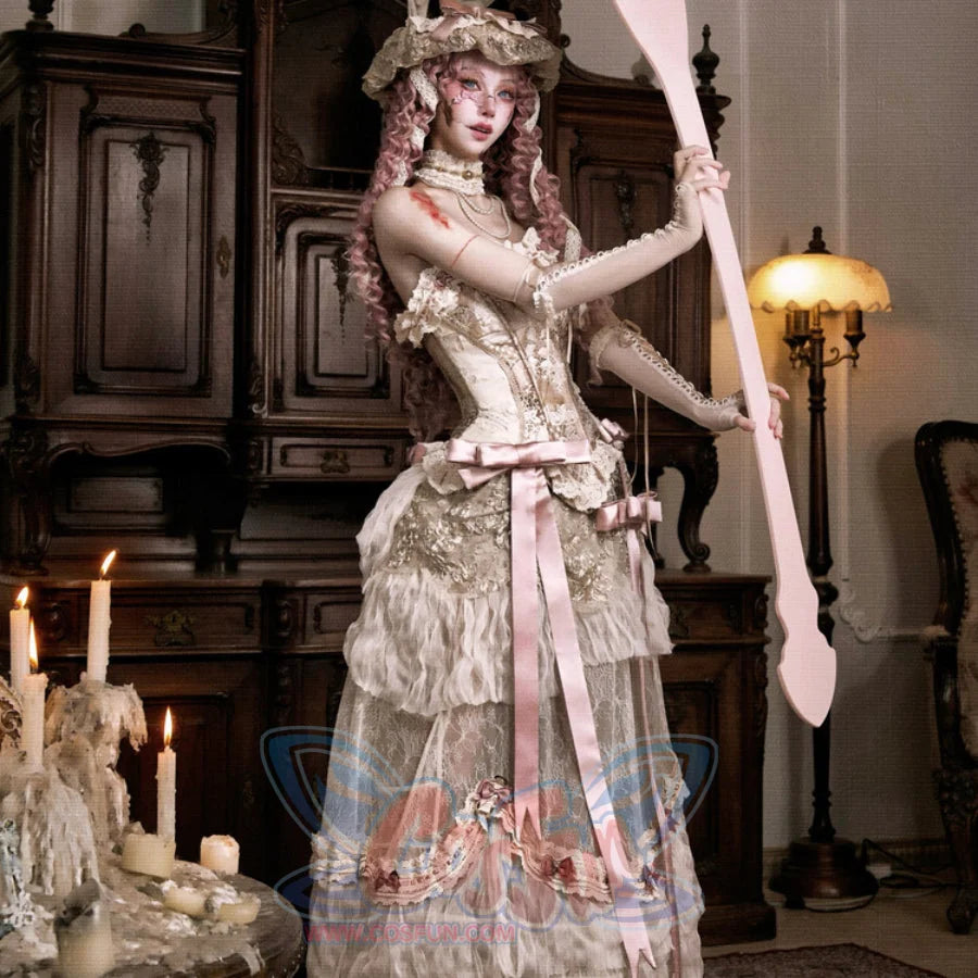 Rococo Duchess Summer Basil French Vintage Long Train Skirt