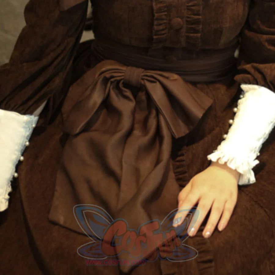 Lovely Elegant Lolita Large Size Slim Dress Brown / One Size / Waistband