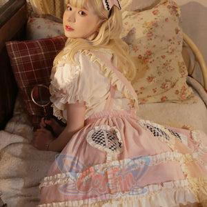 Daily Lovely High Waist Lolita Strap Skirt - cosfun