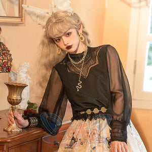 Egypt Style Embroidered Lolita Long Sleeve Shirt - cosfun