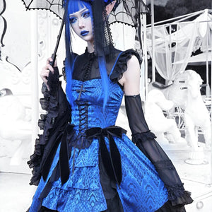 Gothic Strap Dark Two-Piece Dress S22011