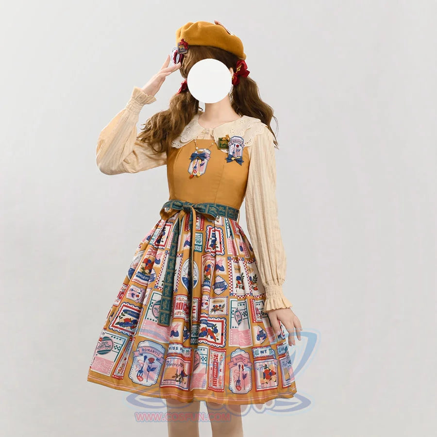 American Style Vintage Daily Lolita Jumper Skirt - cosfun