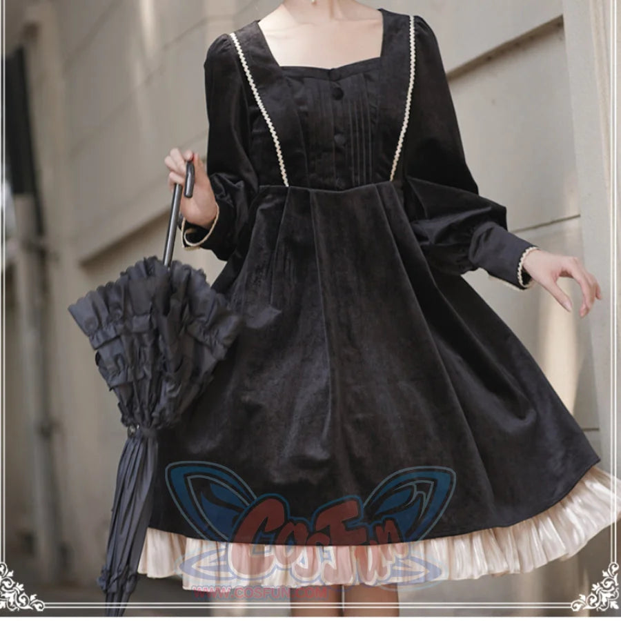 Elegant Autumn Winter Lolita Long-sleeved Dress