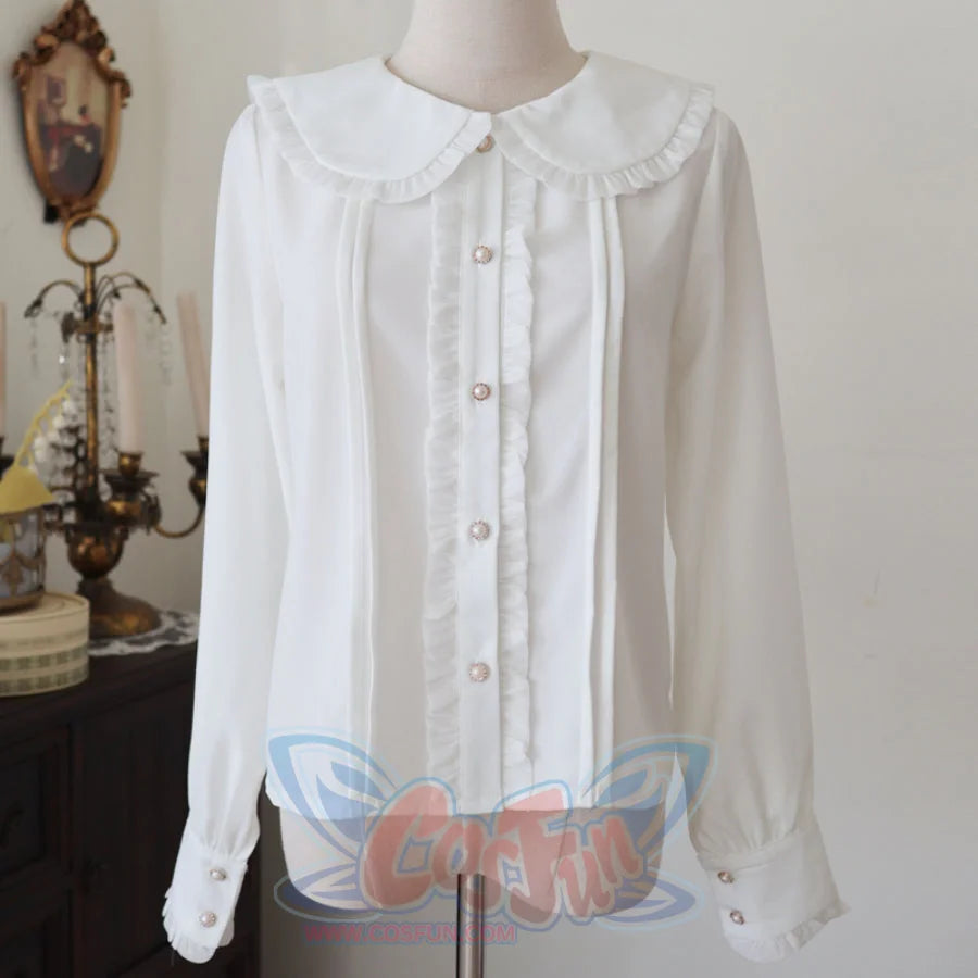 Daily Sweet and Lovely Cherry Lolita Jumper Skirt Long-sleeved Shirt / S