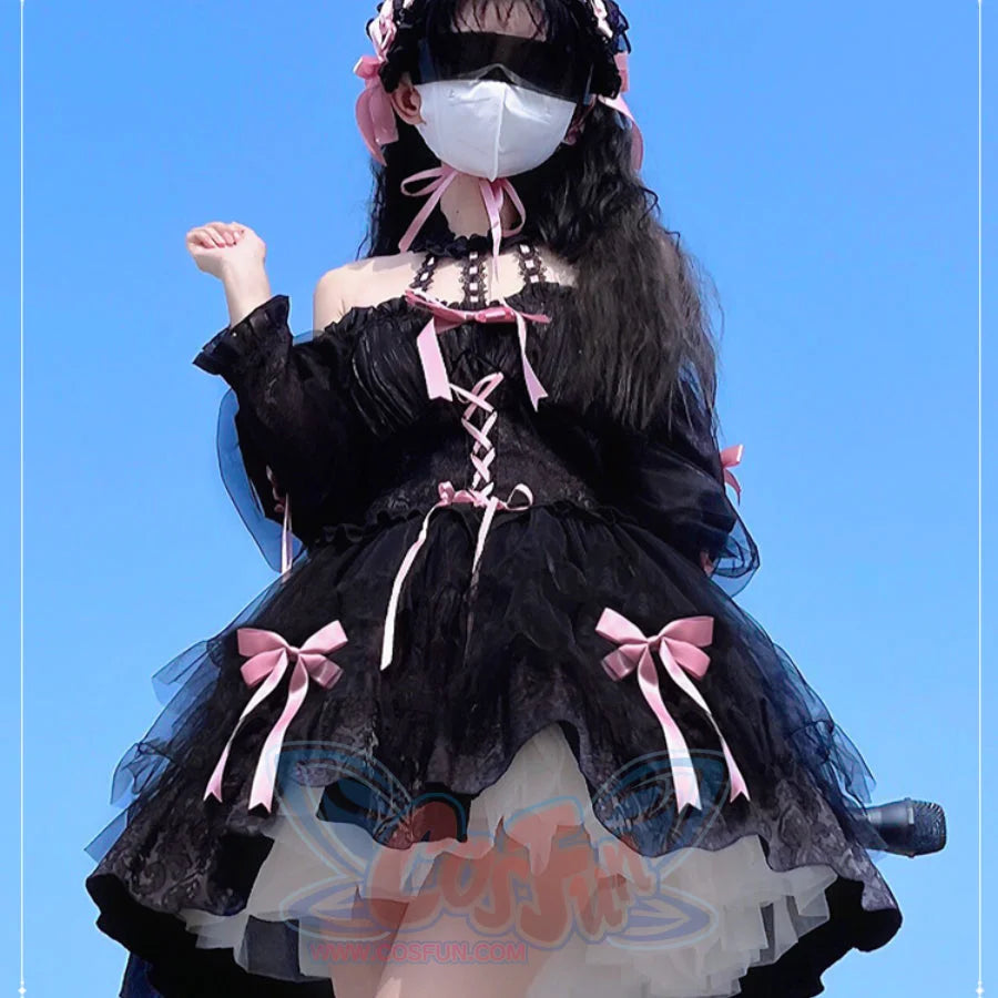 Sweet and Cool Gothic Lolita Slip Dress and Long-sleeved Dress S22810 - cosfun