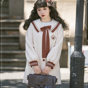 Japanese College Style Vintage Lolita Woolen Coat