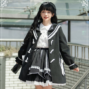 Japanese College Style Lolita Woolen Coat