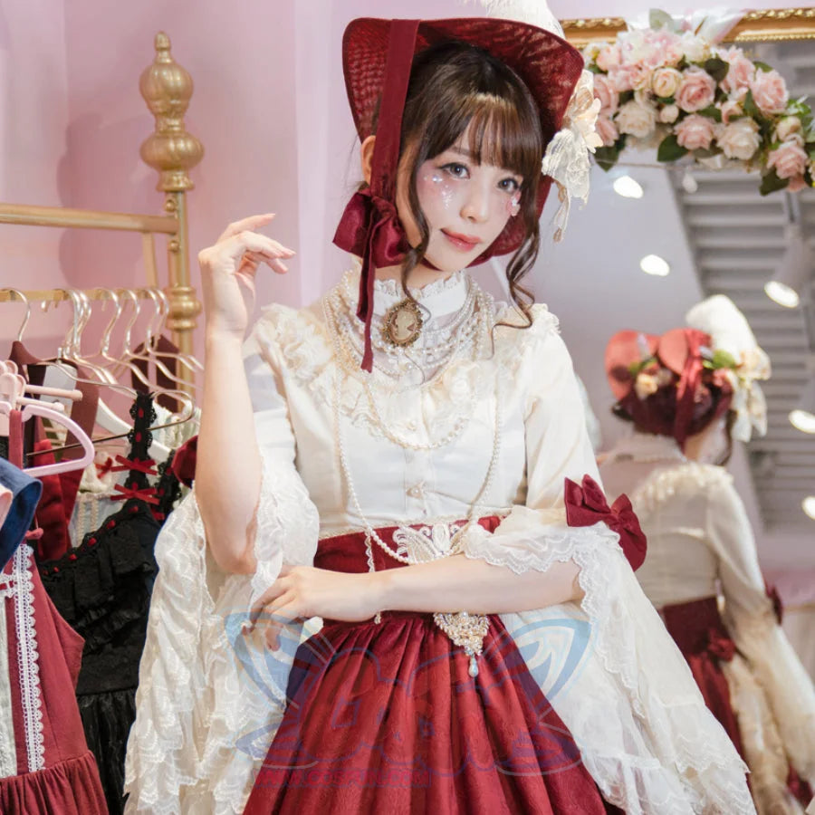 Elizabeth Elegant and Vintage Lolita Long Sleeve Shirt - cosfun