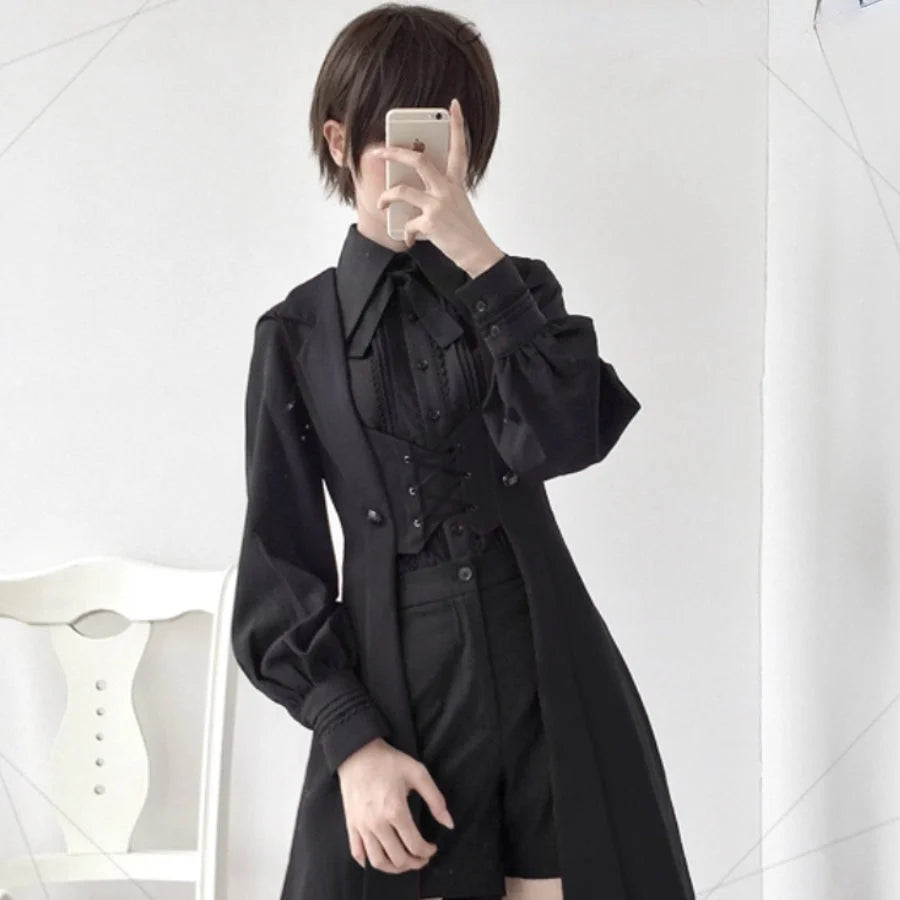 PRE-SALE Medieval Retro Dark Handsome Lolita Long Vest - cosfun