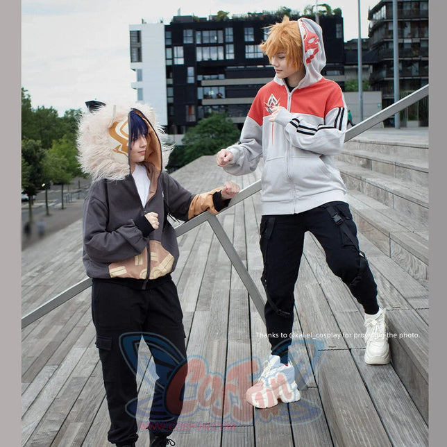 【Ready To Ship】Cosfun Gesnhin Impact Childe Tartaglia Derivative Full Zip Hoodie Sweatshirt Fy0027