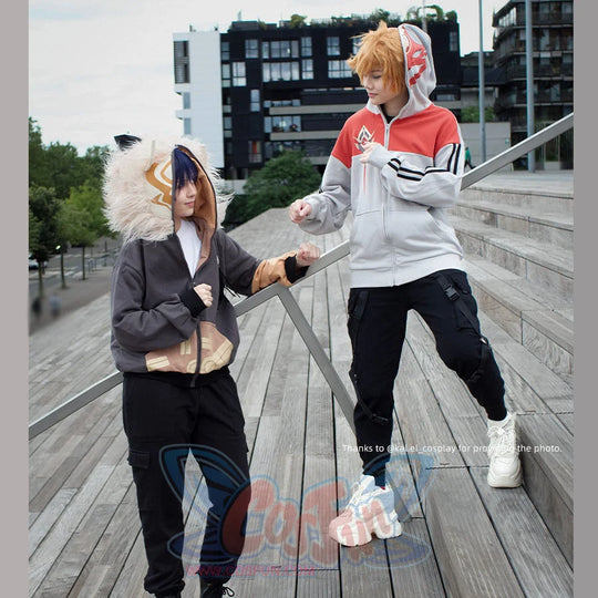 【Ready To Ship】Cosfun Original Genshin Impact Hilichurl Derivative Full Zip Hoodie Sweatshirt If0004