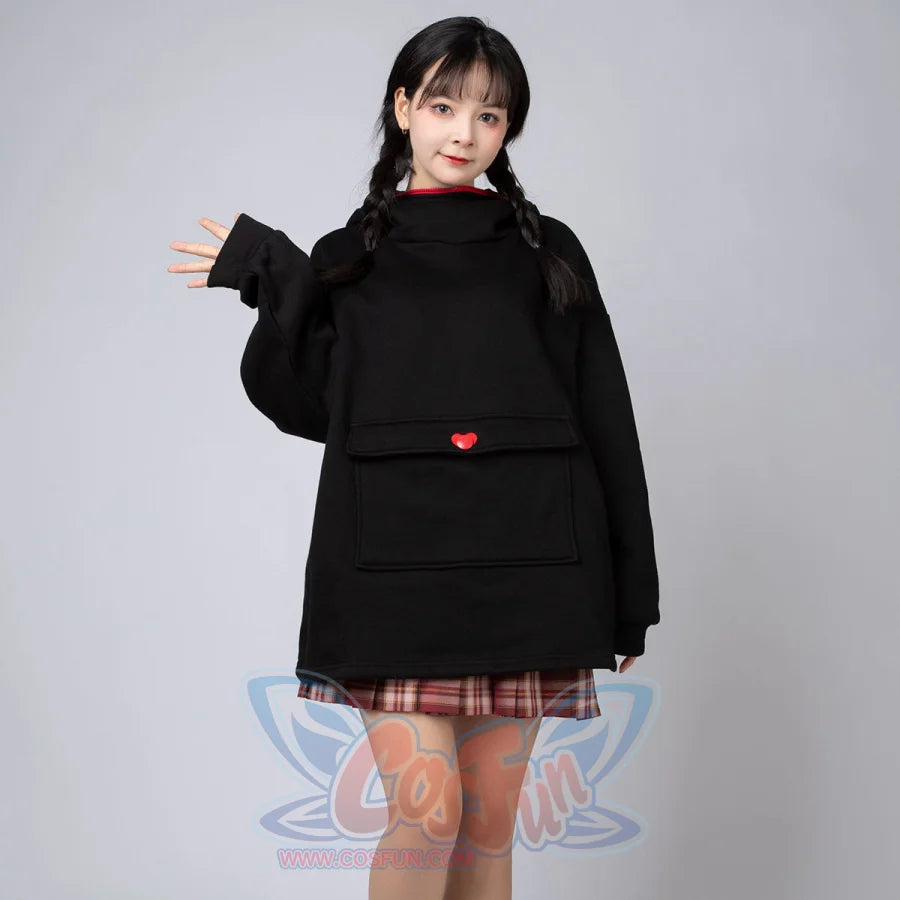 Original Oversized Black Bat Hooded Sweatshirt N00716 Sweatshirt