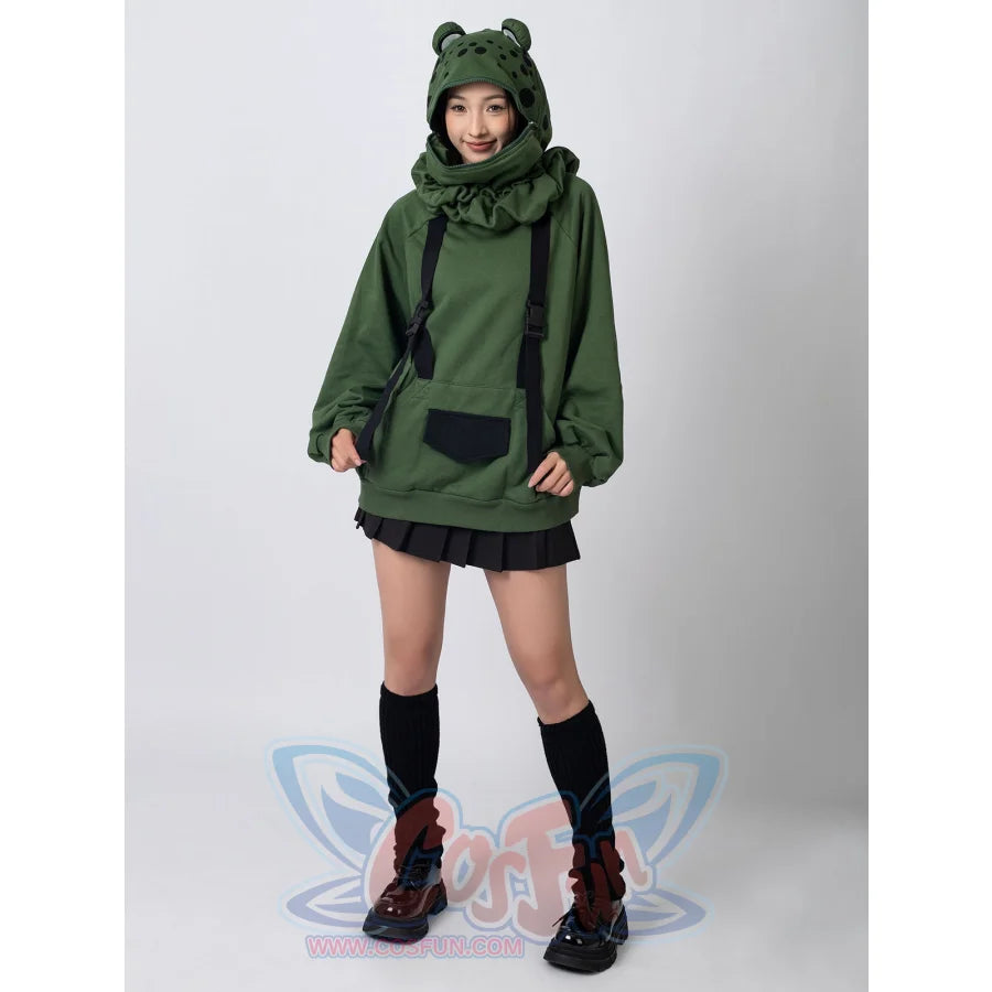 【READY TO SHIP + FREE SHIPPING】COSFUN Original Animal Tales: The Frog Prince Green Pullover Full Zip Hoodie IF0001