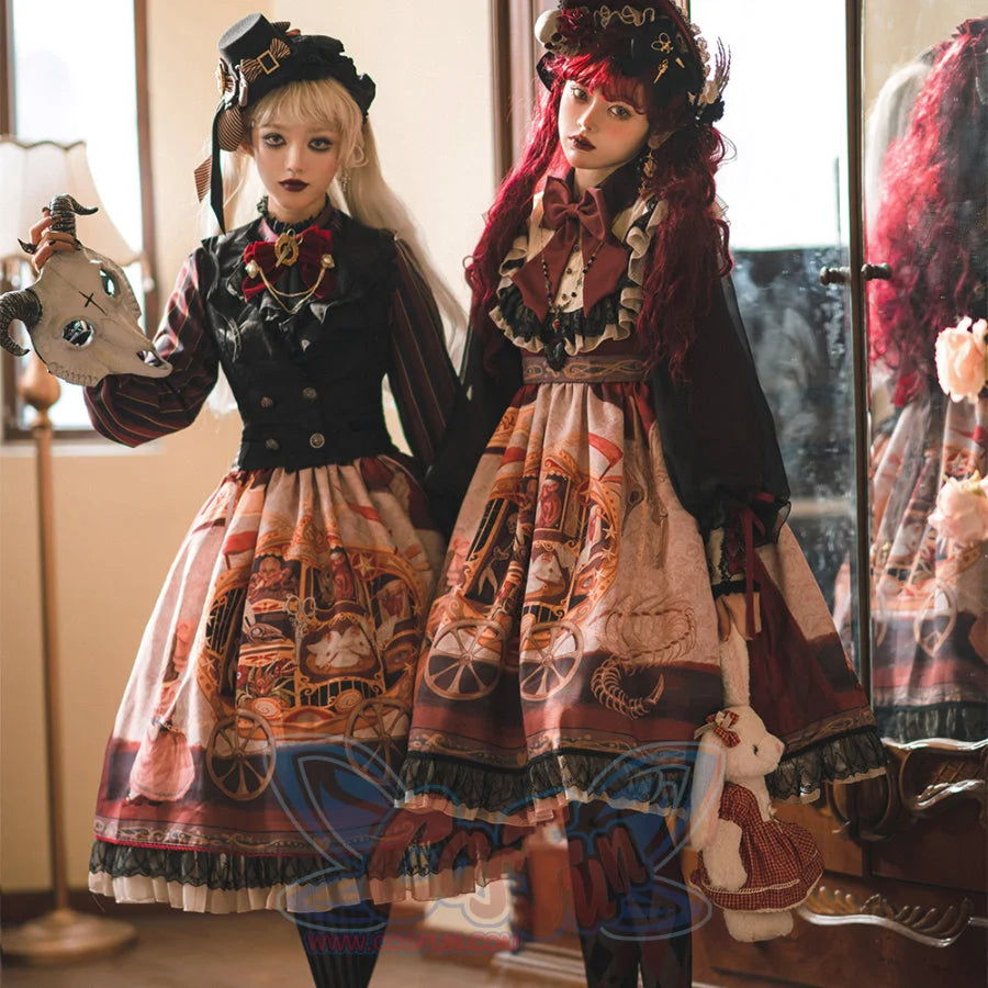 Gorgeous Gothic Lolita Drawstring Slim Skirt - cosfun