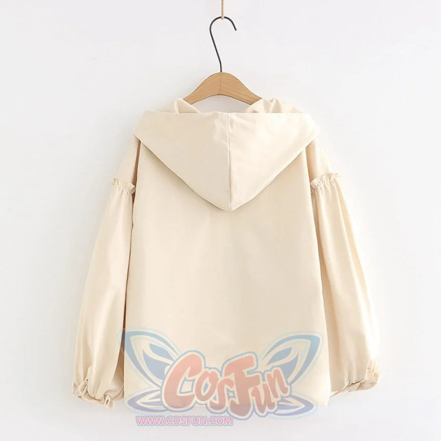 Soft Girl Sweet Bowknot Hooded Short Coat