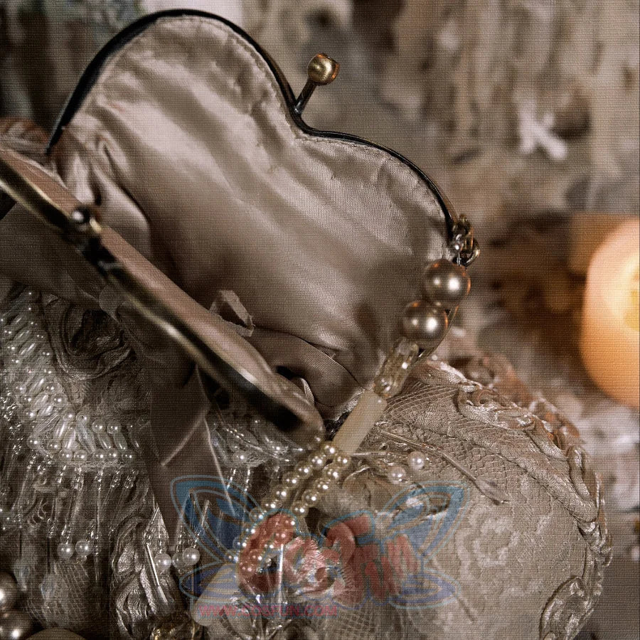 Rococo Duchess Heart Embroidered Elegant Vintage Style Handbag Heart Embroidered Bag