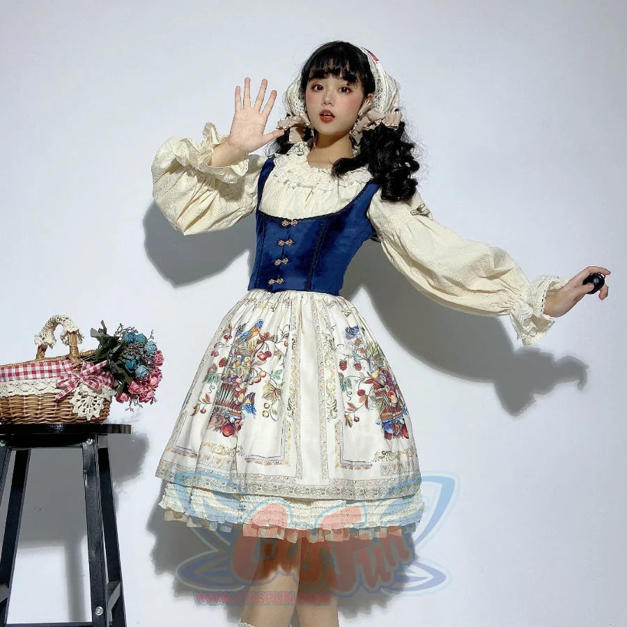 Bavaria Style Elegant Lolita Short Skirt Apricot / Xs