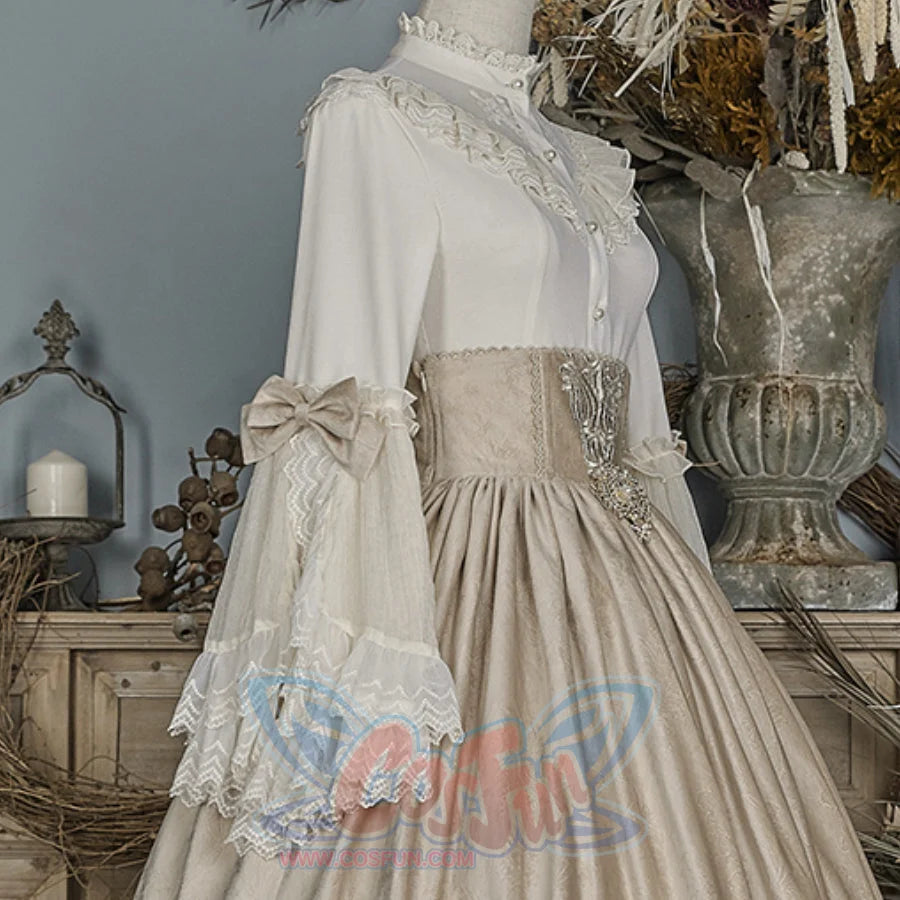 Elizabeth Elegant and Vintage Lolita Long Sleeve Shirt - cosfun