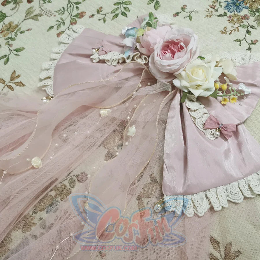 Elizabeth Elegant Lolita Flat Hat and Bowknot Drag