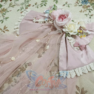 Elizabeth Elegant Lolita Flat Hat and Bowknot Drag