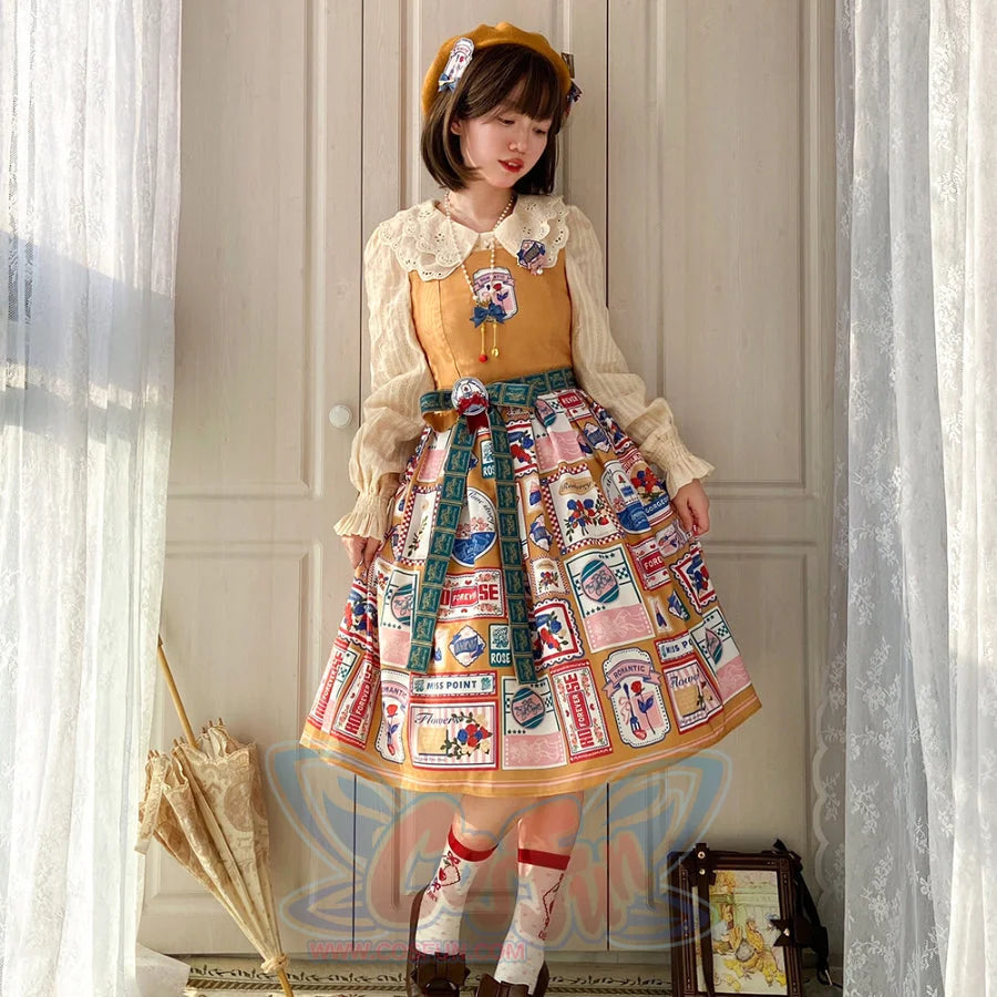 American Style Vintage Daily Lolita Jumper Skirt - cosfun