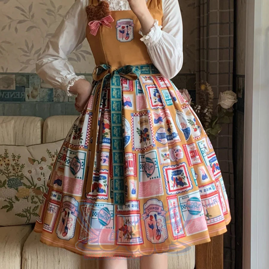 American Style Vintage Daily Lolita Jumper Skirt - cosfun