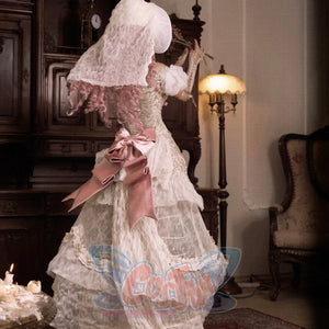 Rococo Duchess Summer Basil French Vintage Long Train Skirt