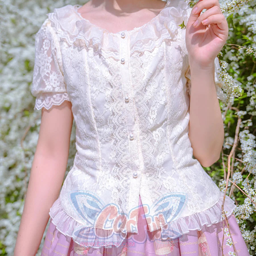 The Poem of Roses Elegant Lolita Short Sleeve Shirt - cosfun