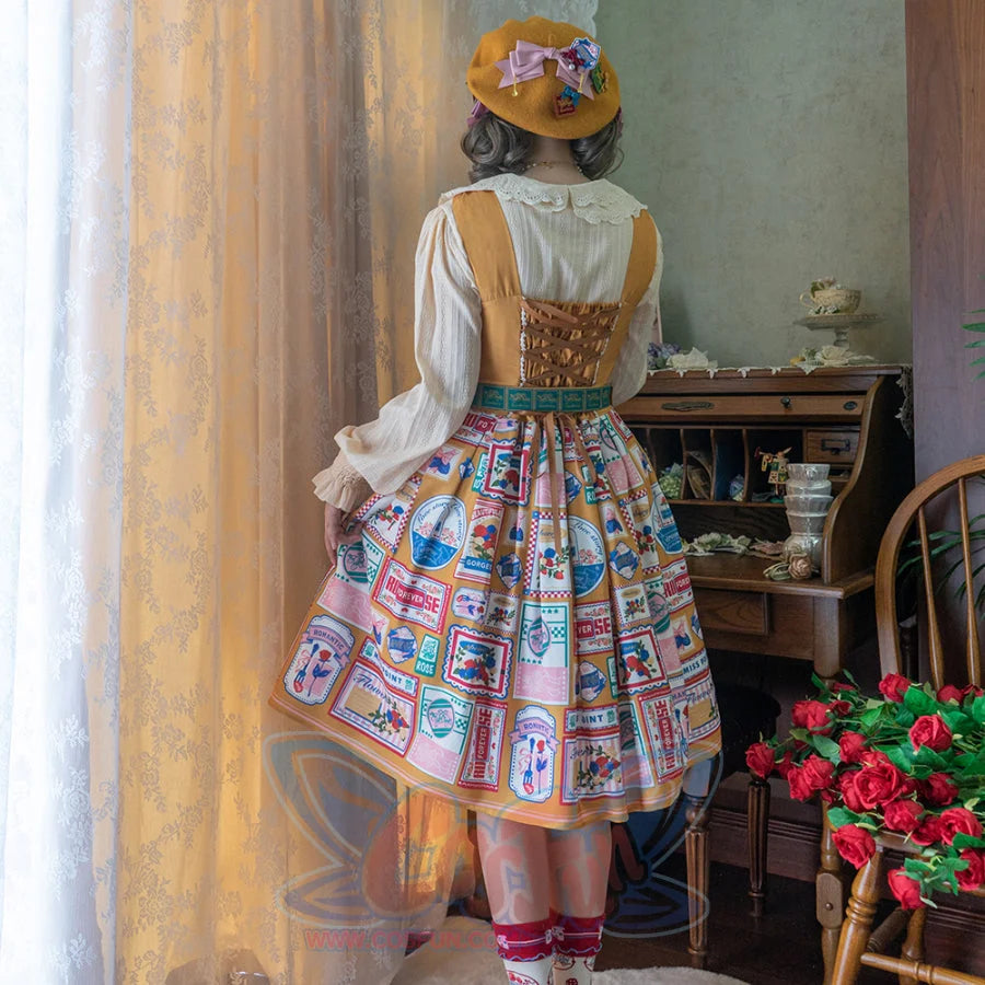 American Style Vintage Daily Lolita Jumper Skirt - cosfun
