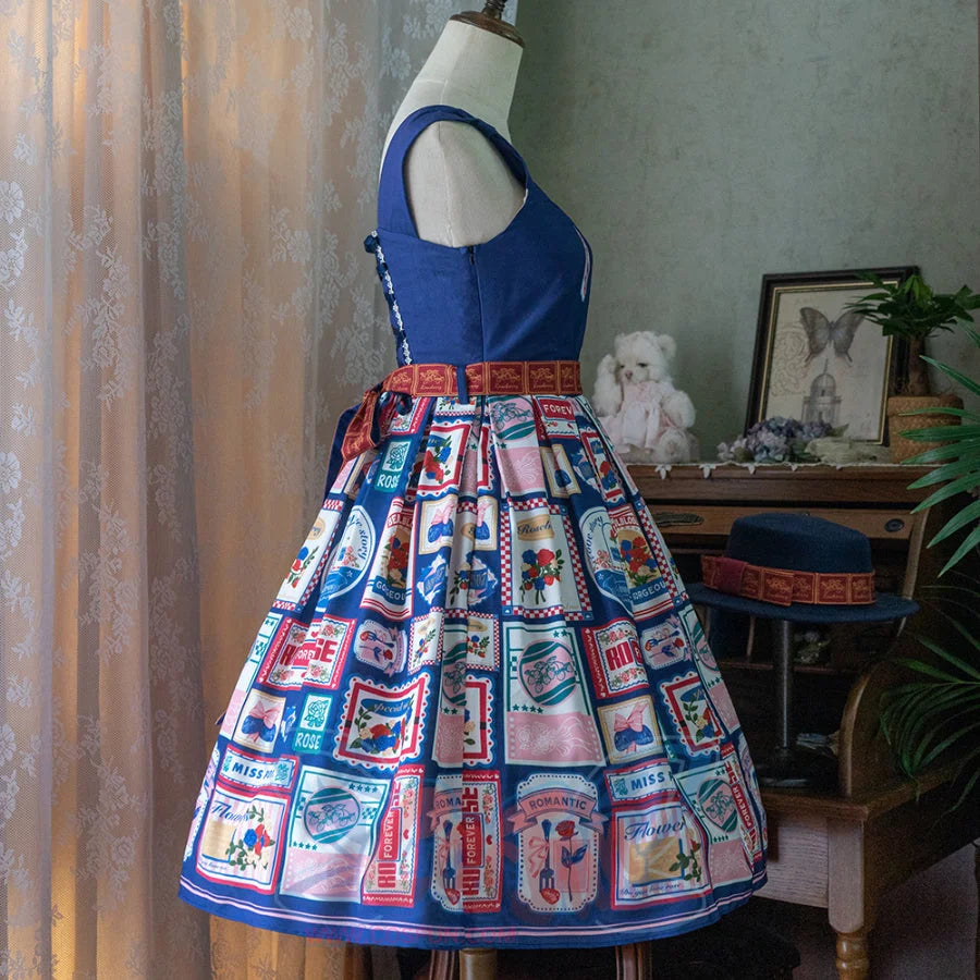 American Style Vintage Daily Lolita Jumper Skirt - cosfun