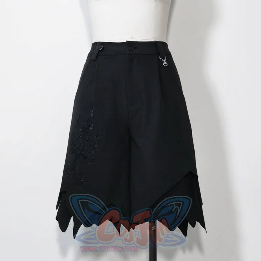 Vintage Gothic Straight Irregular Slim Shorts S22483 Black / S