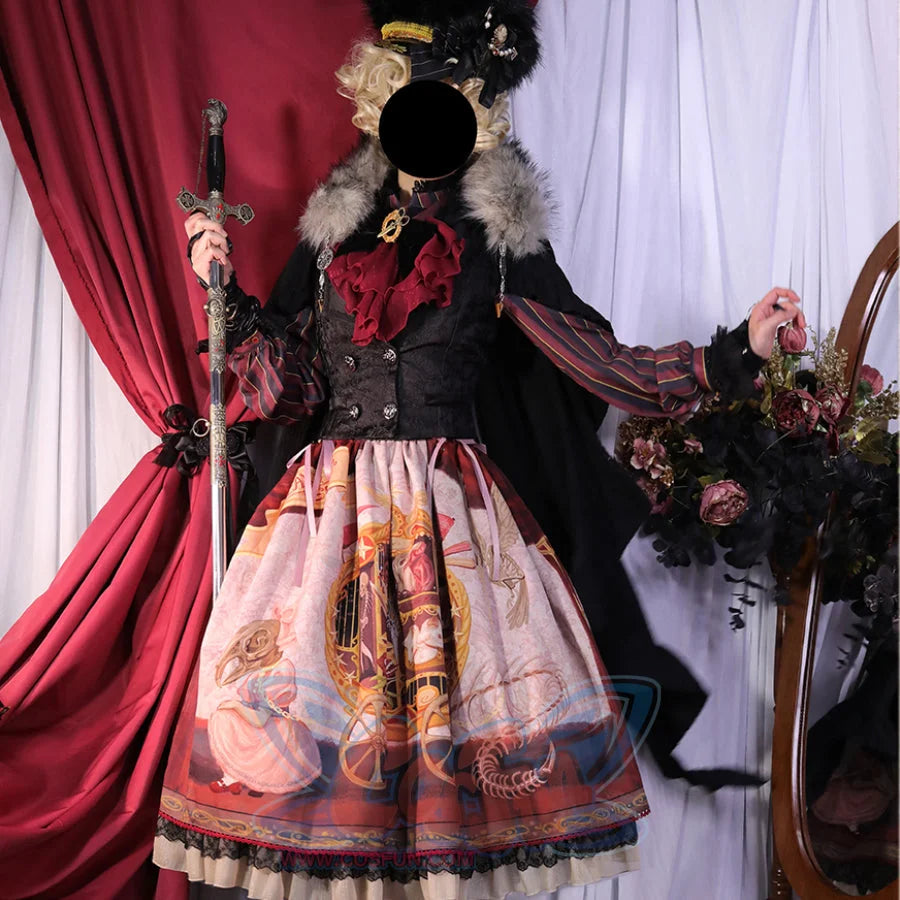 Gorgeous Gothic Lolita Drawstring Slim Skirt - cosfun