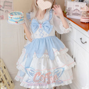 Daily Sweet and Lovely Lolita Three-layered Jumper Skirt S22805 - cosfun